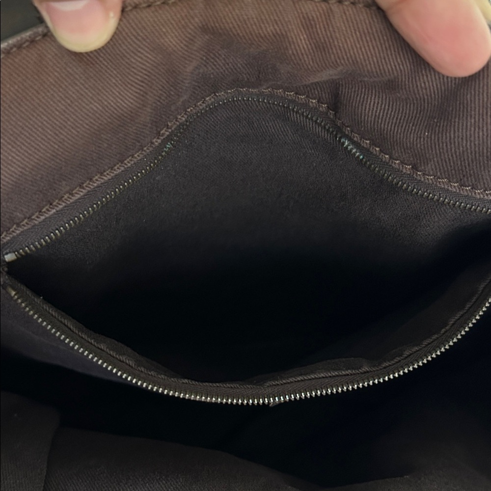 Celine Olive Green Tote with Dark Brown Leather Straps - Picture 13 of 16